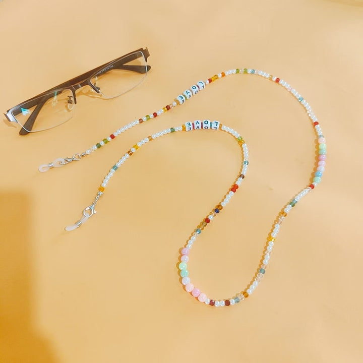 Glasses holder chain with colorful beads Bowlift
