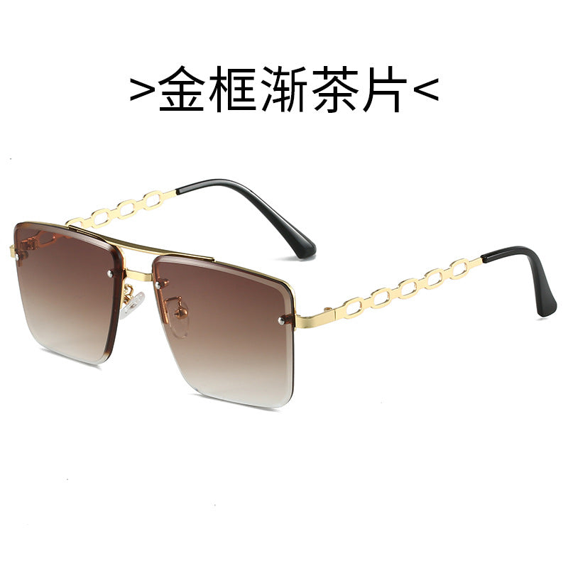 Women's Square Sunglasses with Elegant Chain Structure Bowlift