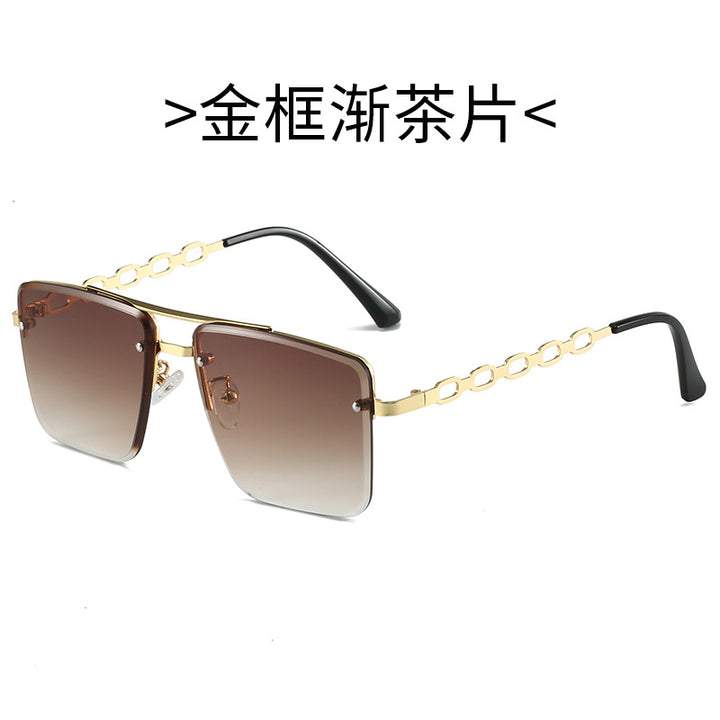 Women's Square Sunglasses with Elegant Chain Structure Bowlift