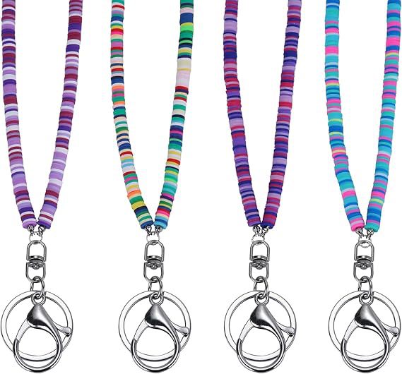 Colorful Beaded ID Badge Holder Lanyard Bowlift