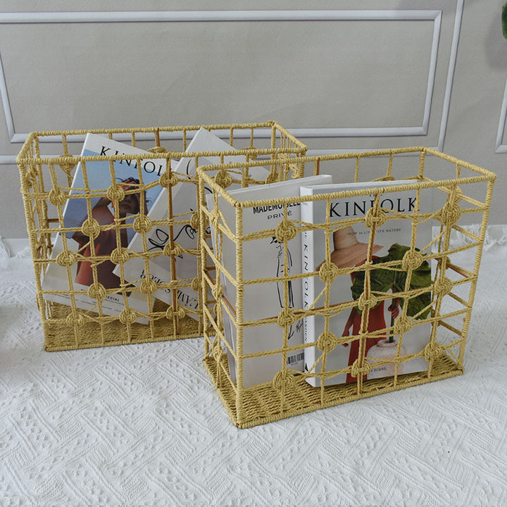 Handwoven Natural Fiber Storage Basket Bowlift