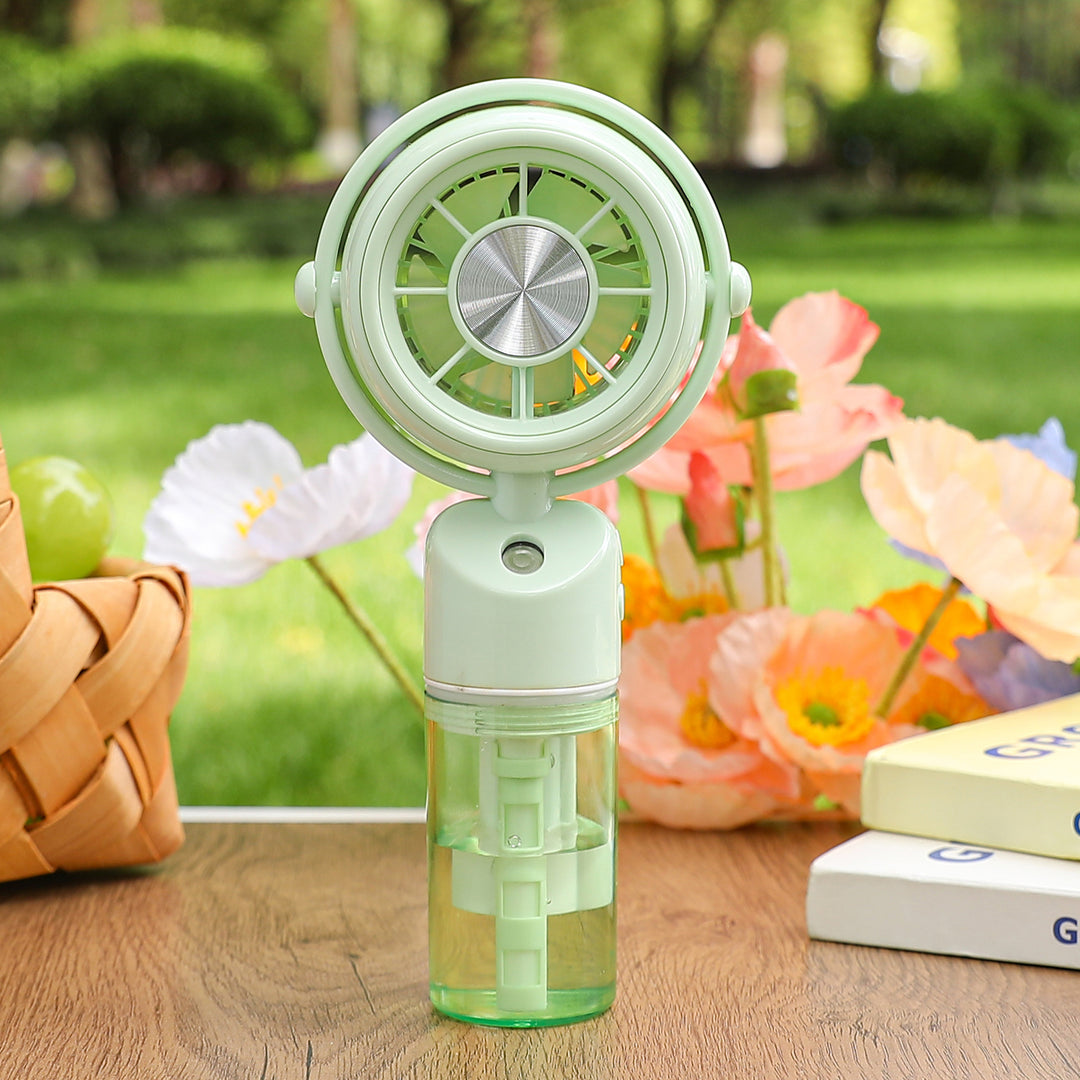 Ladies portable mini fan with integrated misting function Bowlift