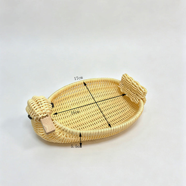 Frog-Shaped Decorative Woven Basket Bowlift