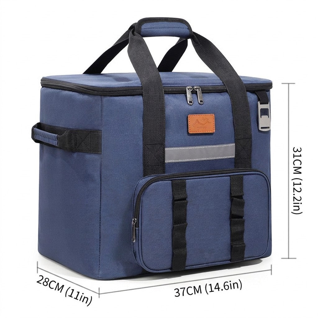 Insulated Soft-Sided Cooler Tote with Front Storage Pocket and Padded Handles Bowlift