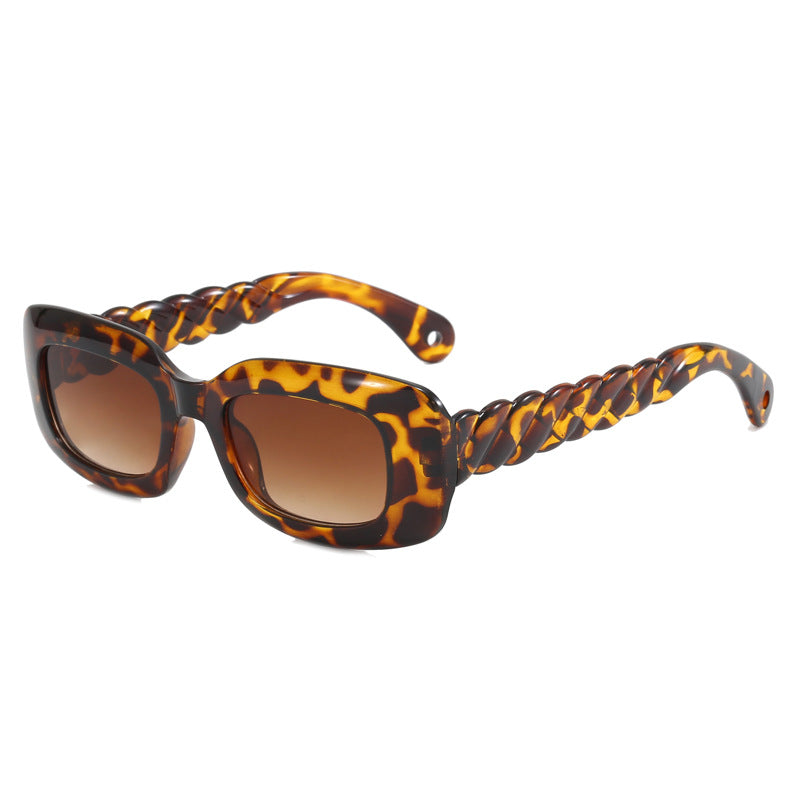 Women's fashionable square sunglasses with unique twisted temple design Bowlift