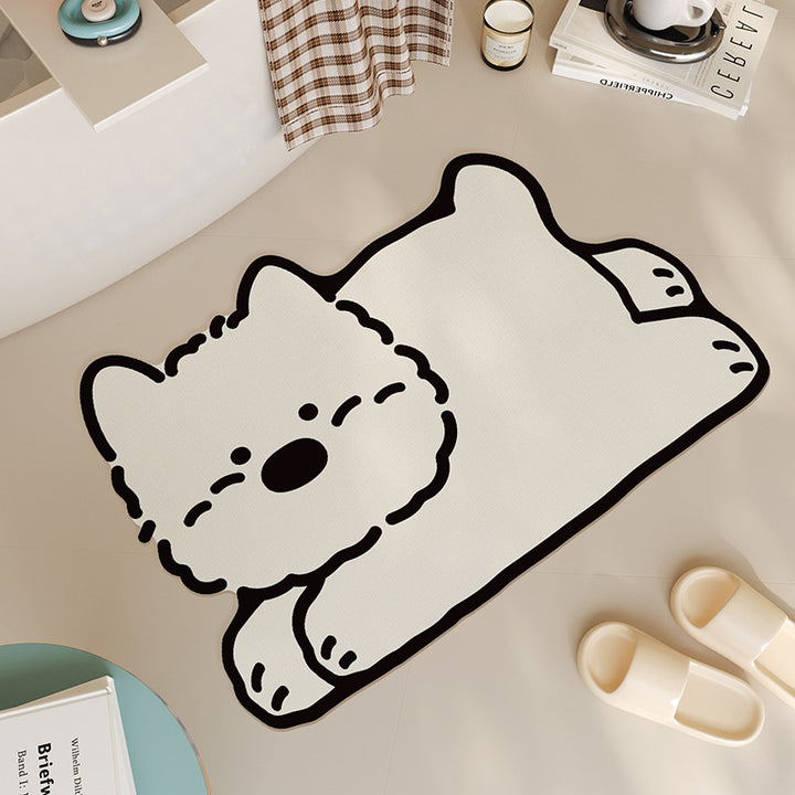 Playful Dog-Themed Soft Bath Mat