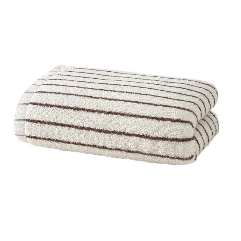 Women's Cotton Bath Towel with Striped Pattern Bowlift
