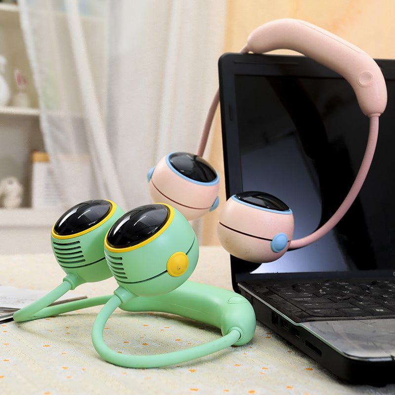 Women's Portable Neck Fan with Cooling Spray Function Bowlift
