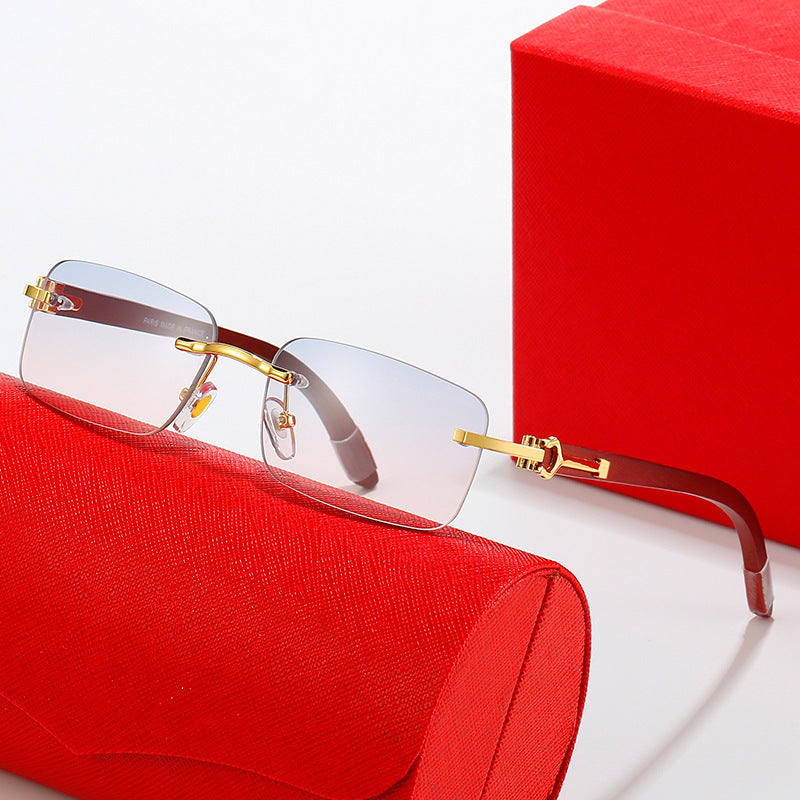 Women's fashionable semi-rimless sunglasses with luxurious metal and plastic frame Bowlift