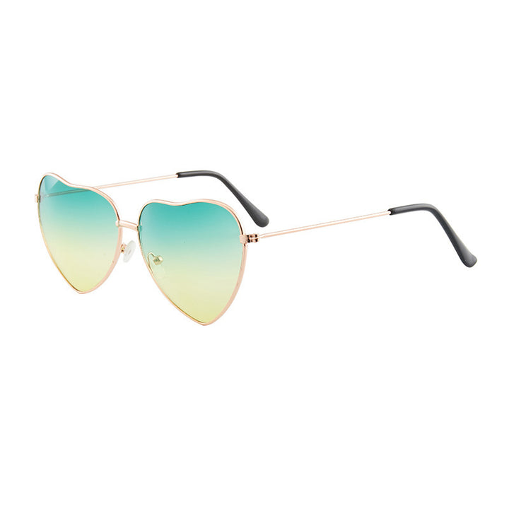 Ladies Heart-Shaped Sunglasses with UV Protection and Elegant Frame Bowlift