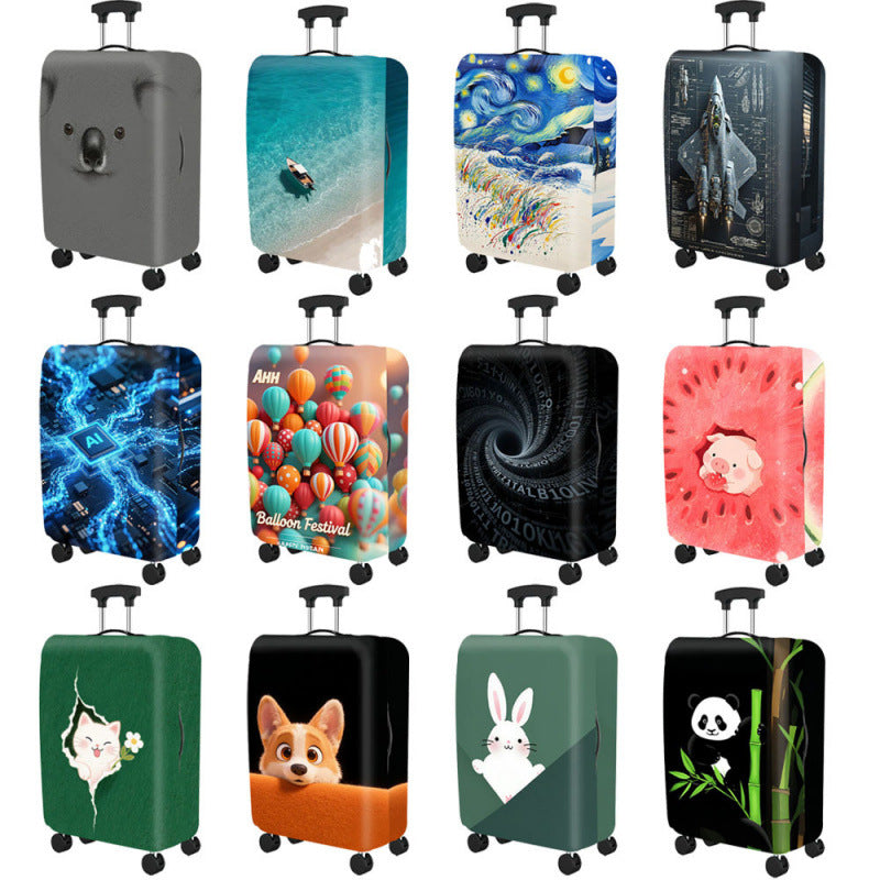 Tropical Leaf Print Hard Shell Luggage Bowlift