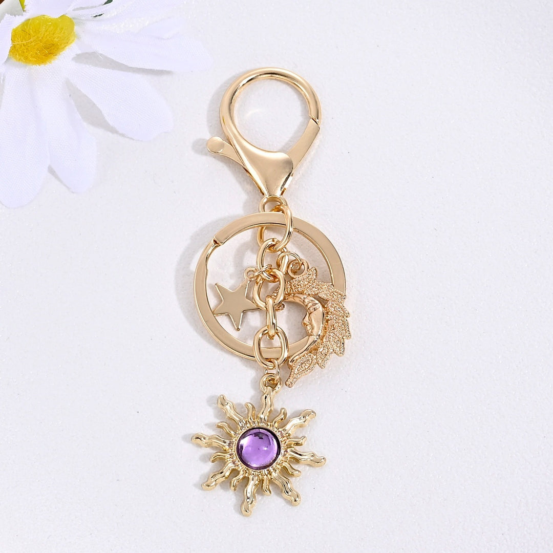 Keychain with Sparkling Sun Motif Bowlift