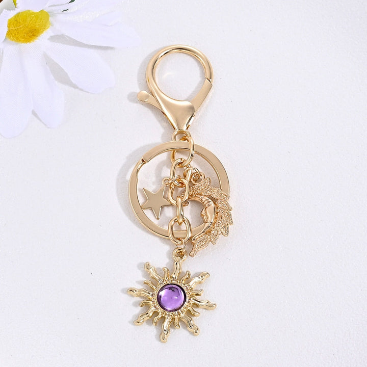 Keychain with Sparkling Sun Motif Bowlift
