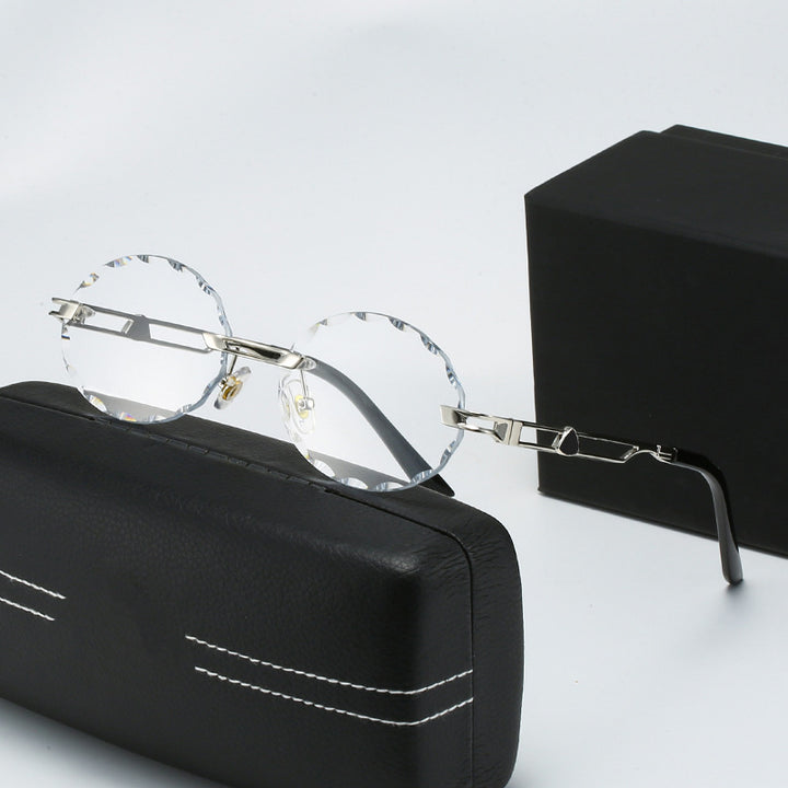 Ladies round sunglasses with unique wave design and high-quality metal frame Bowlift