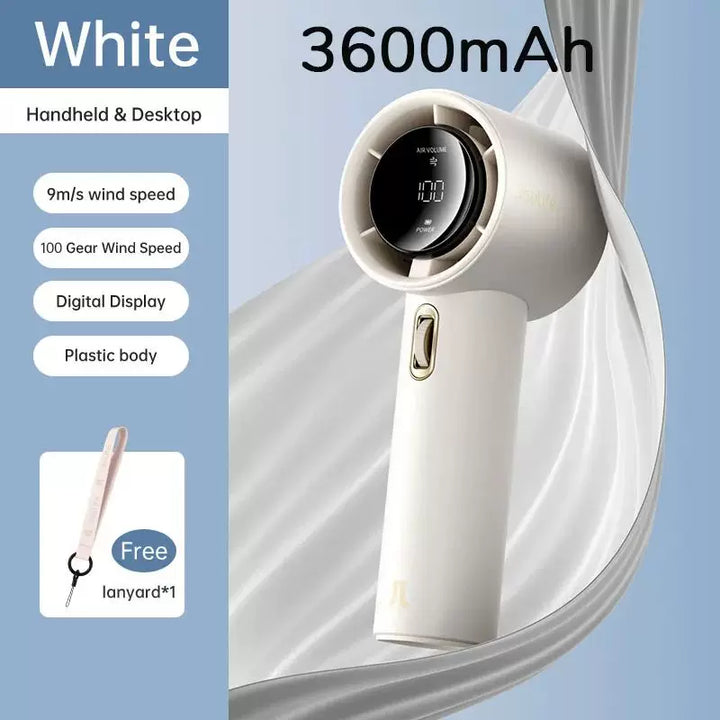 Unisex One Size Rechargeable Cordless Portable Hair Dryer with Digital Display, Multi-Speed Wind Control and Travel Lanyard Bowlift