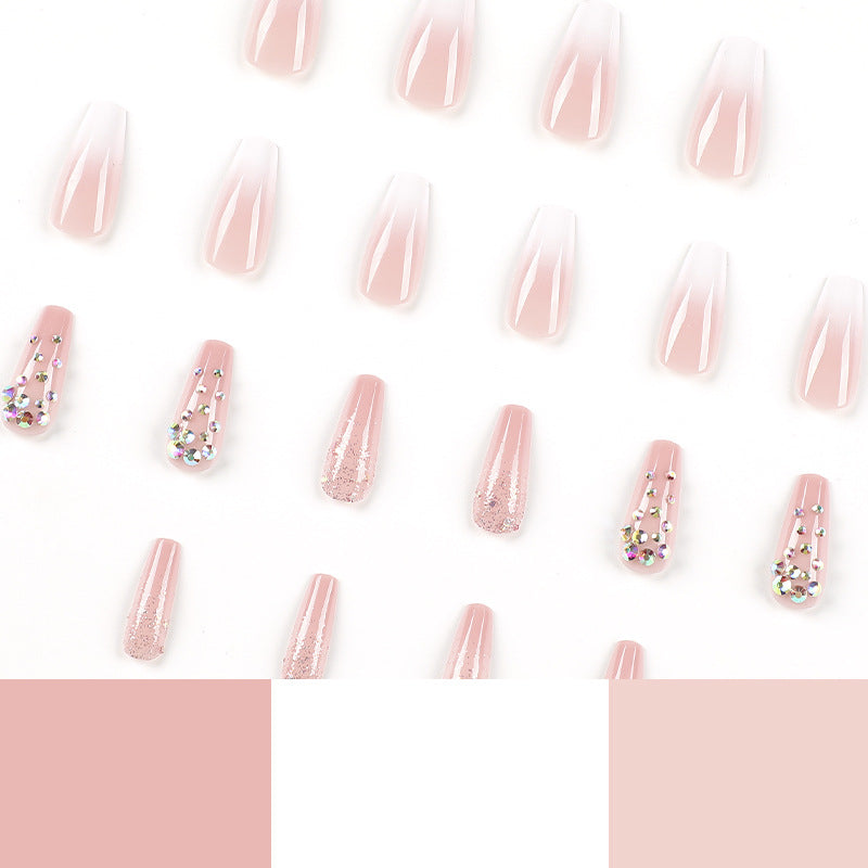 Artful Acrylic Nails with Elegant Glitter Design Bowlift