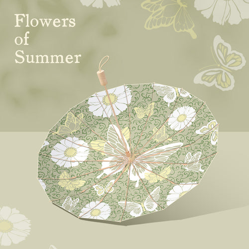 Women's fashionable and floral folding umbrella Bowlift