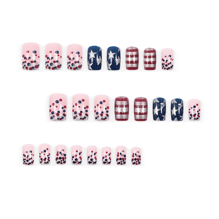 Artificial nails with patriotic motif Bowlift