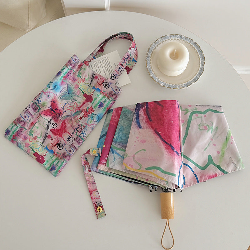 Women’s Foldable Tote Bag with Integrated Umbrella Bowlift