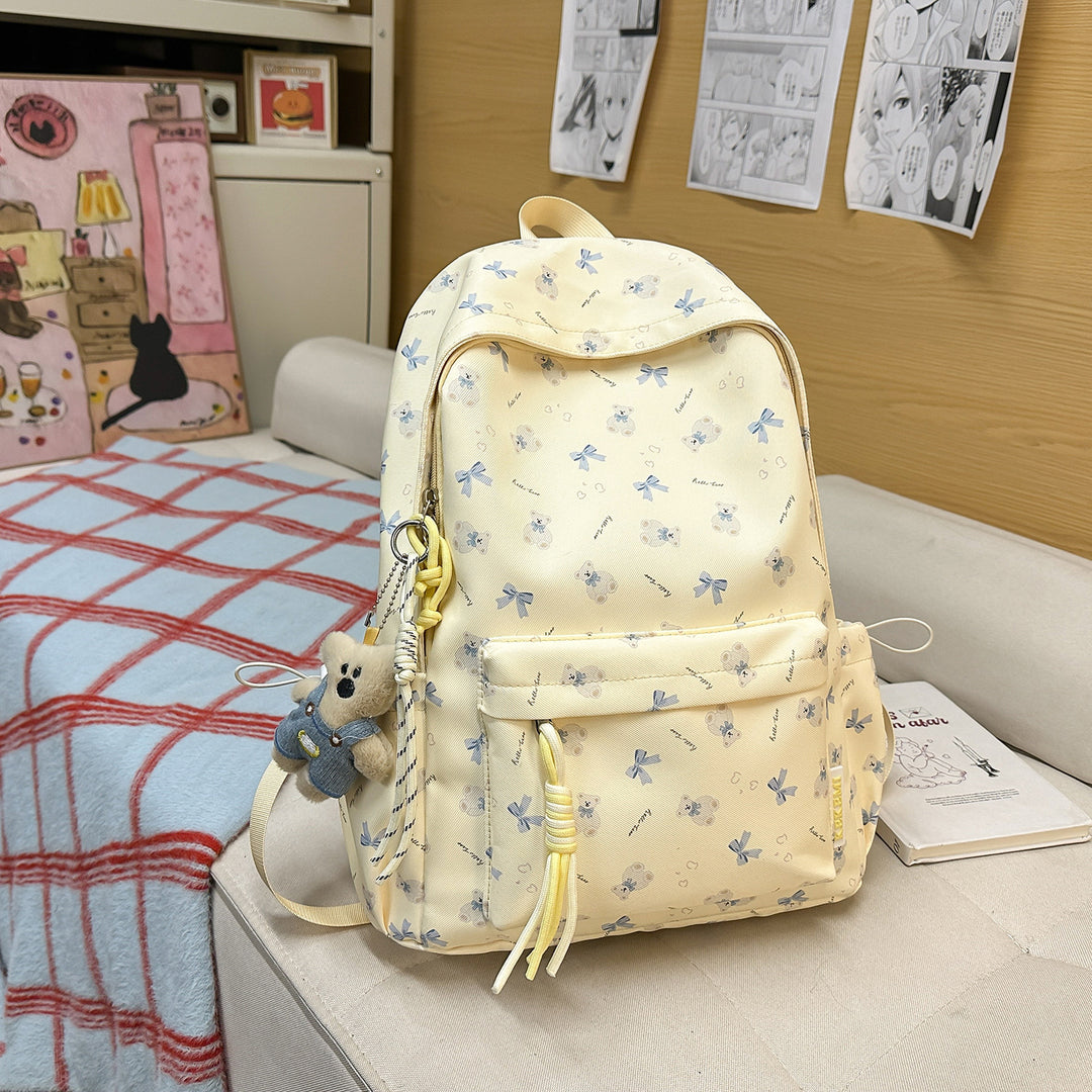 Charming Floral Print Backpack Bowlift
