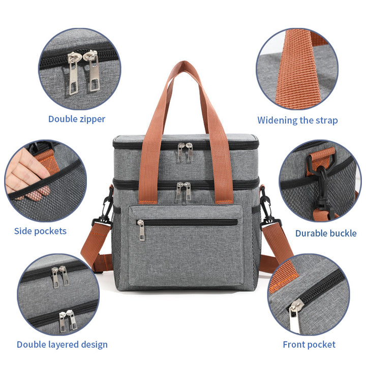 Insulated picnic and lunch bag with double compartment Bowlift