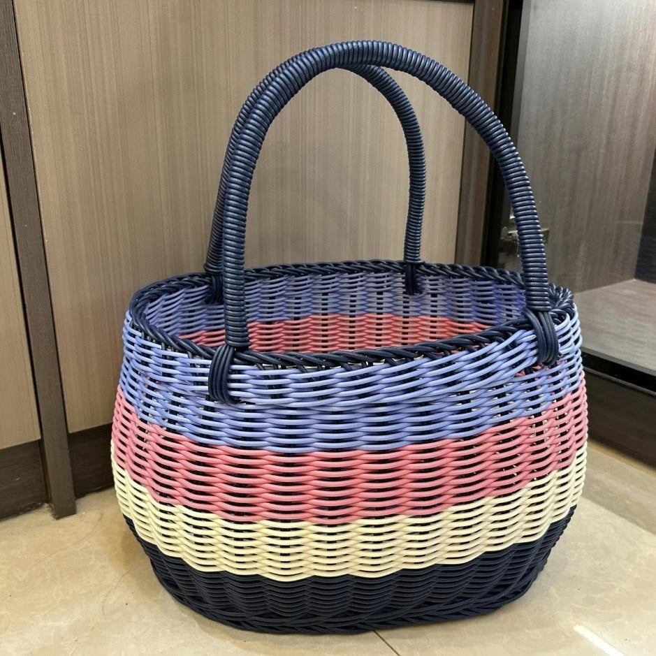 Women Handwoven Basket with Sturdy Handles Bowlift