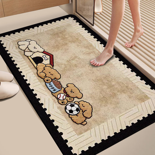 Plush Dog-Themed Bath Mat Bowlift
