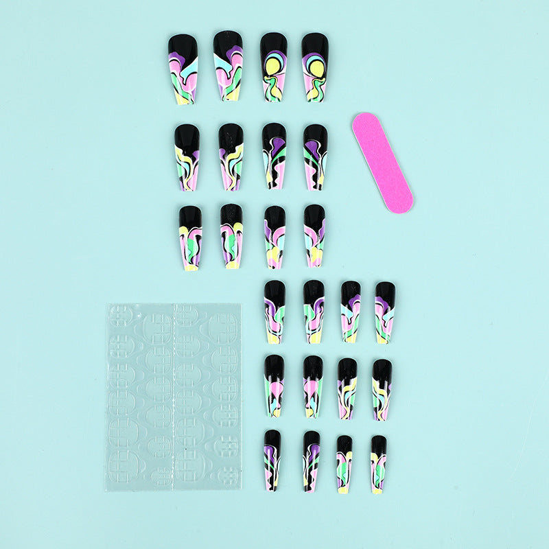 Creative wave pattern artificial nails Bowlift