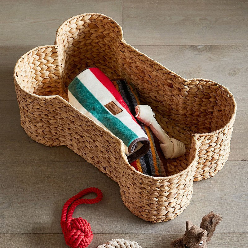 Decorative Woven Bone-Shaped Basket Bowlift