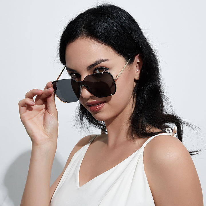 Women large stylish sun protection glasses Bowlift