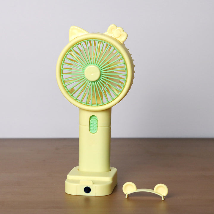 Unisex Portable Handheld Fan with Creative Cat Ears Design Bowlift