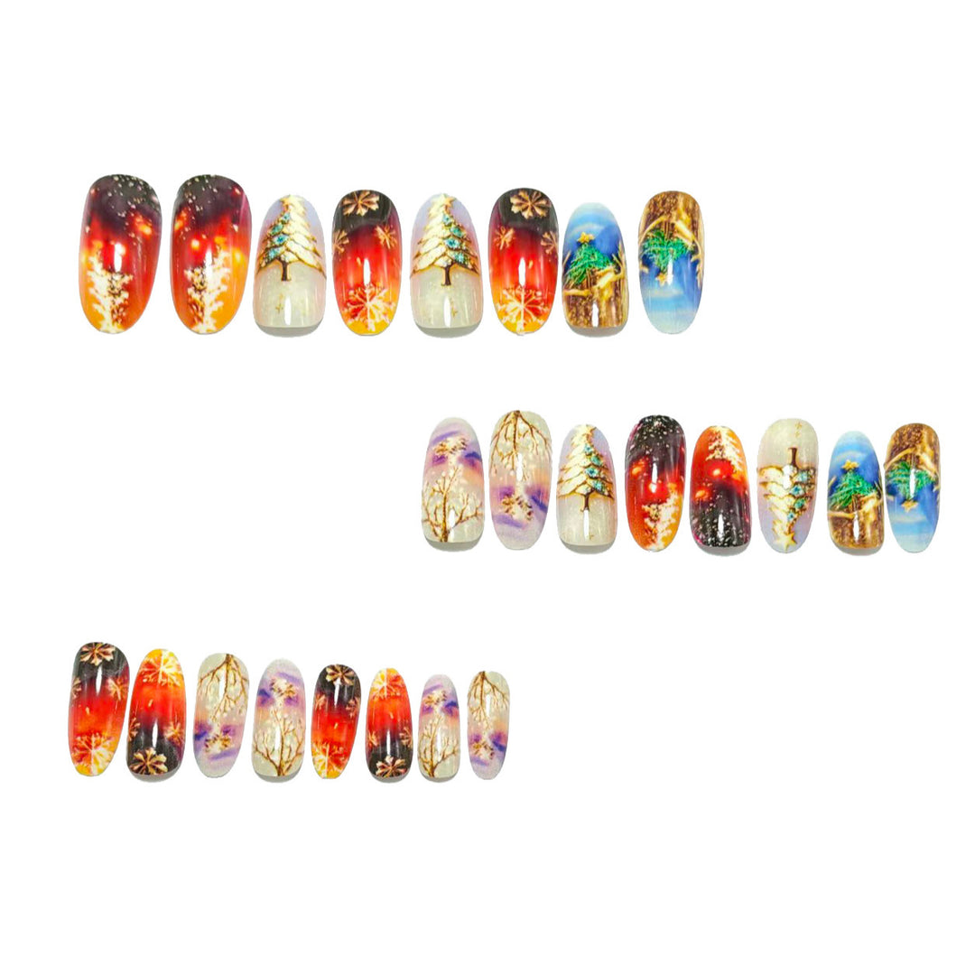 Artificial Nails in Creative Christmas Design Bowlift