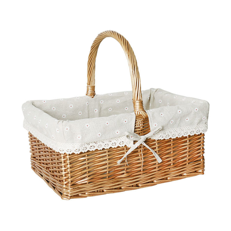 Ladies Woven Basket with Decorative Insert Bowlift
