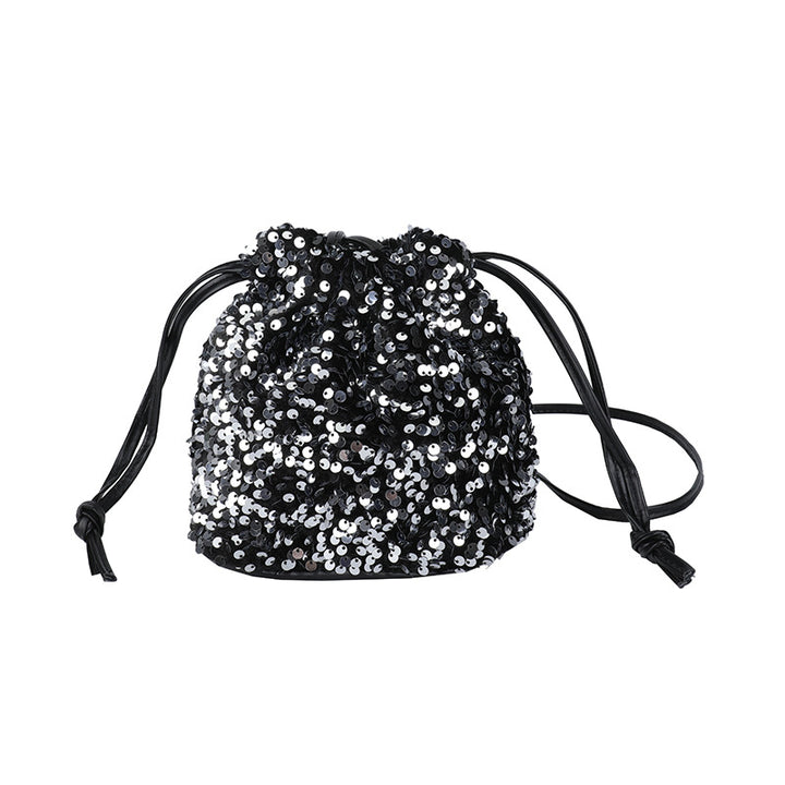 Glittery Sequin Drawstring Mini Bag Bowlift