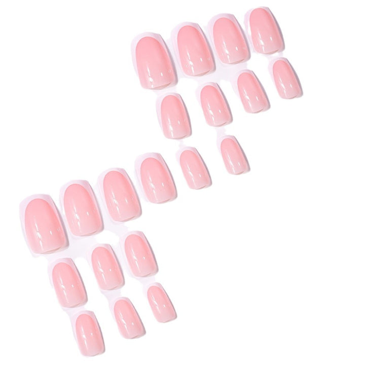 Elegant French Tip Press-On Nail Set Bowlift