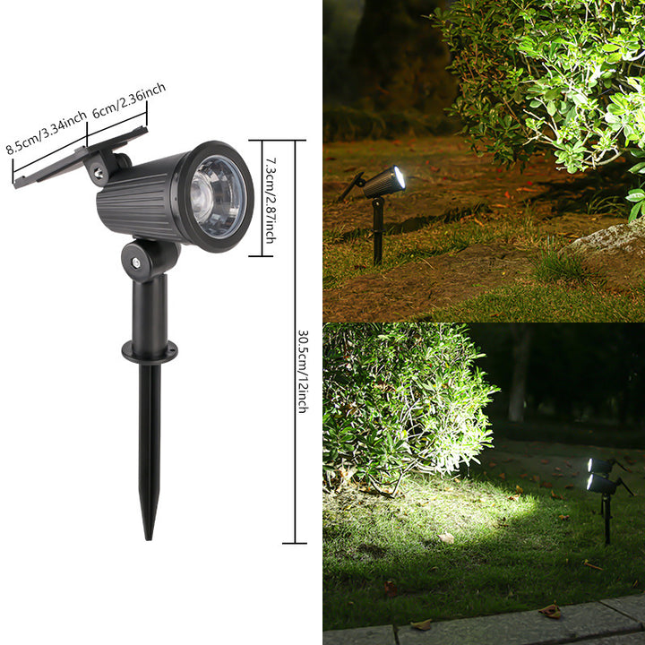 Solar-Powered Adjustable Garden Spotlight With Swivel Stake Bowlift