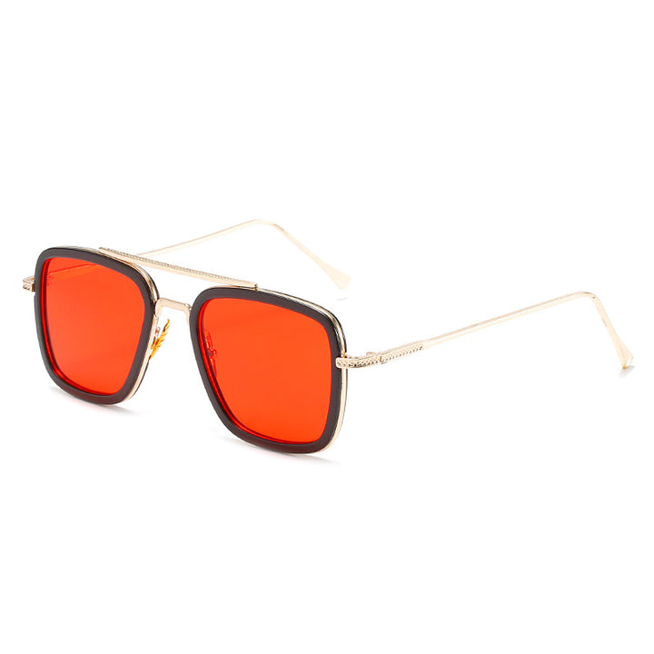 Women's fashionable square sunglasses with luxurious metal frame Bowlift