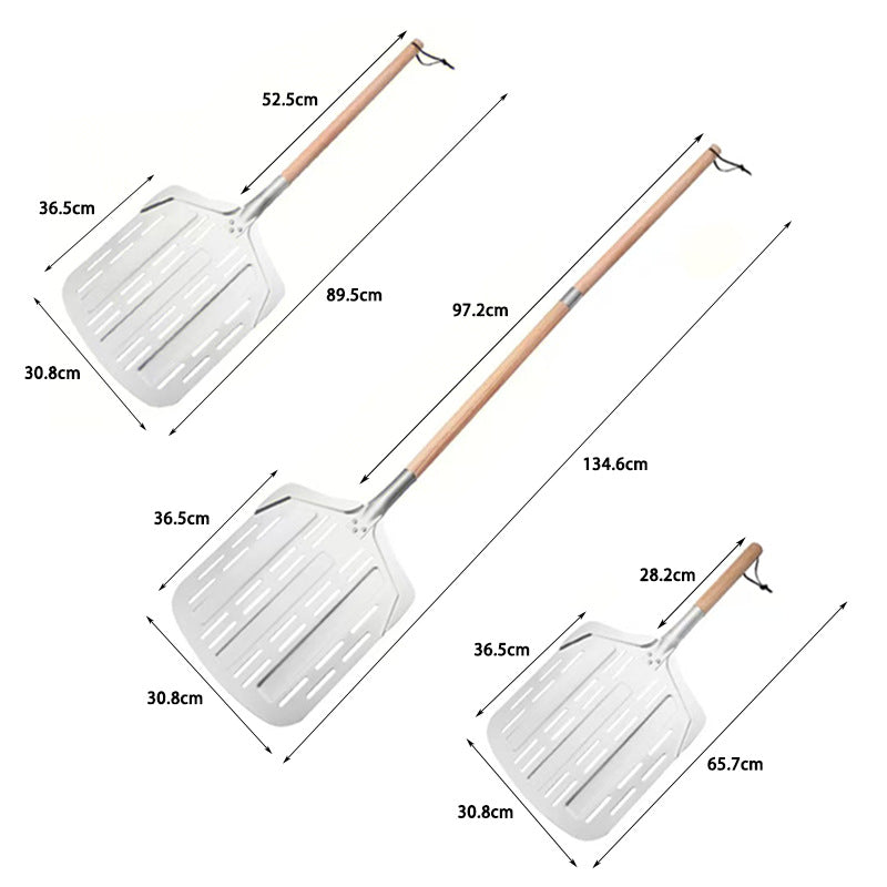 perforated aluminum pizza peel with detachable hardwood handle Bowlift