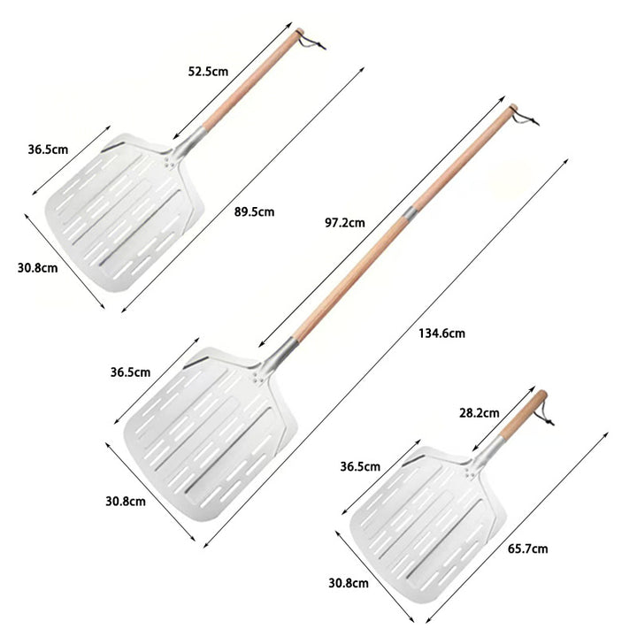 perforated aluminum pizza peel with detachable hardwood handle Bowlift