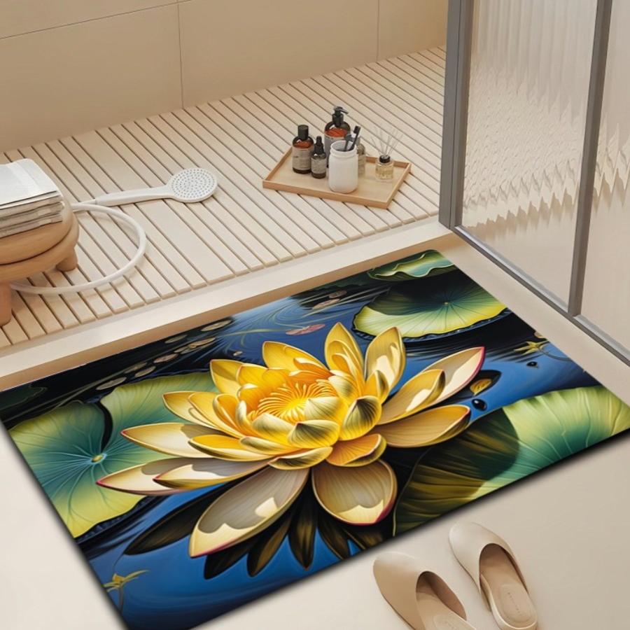 Floral Design Bath Mat Bowlift
