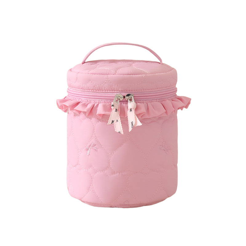 Quilted Makeup Storage Canister Bowlift