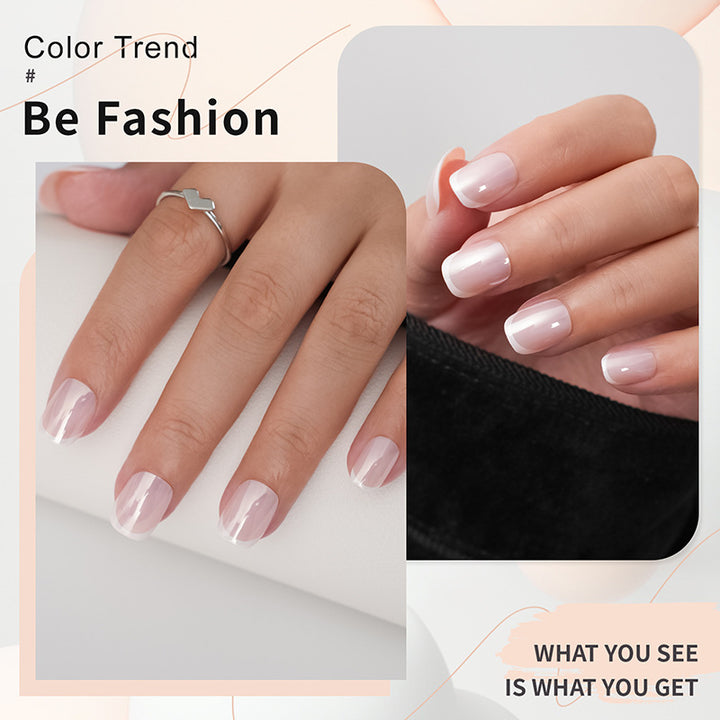 Chic French Tip Press-On Nails Bowlift