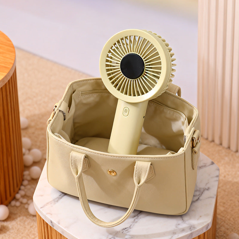 Women Portable Hand Fan with Temperature Regulating Display Bowlift