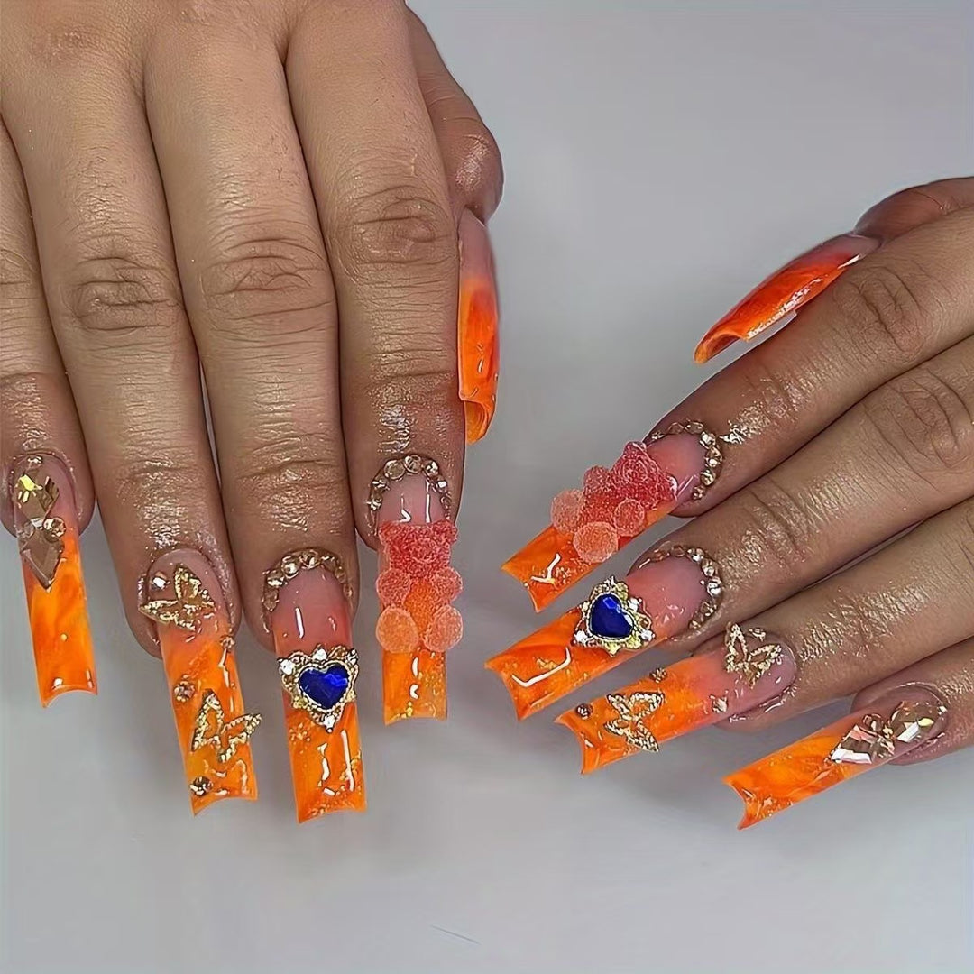 Glamorous Artistic Press-On Nail Extensions Bowlift