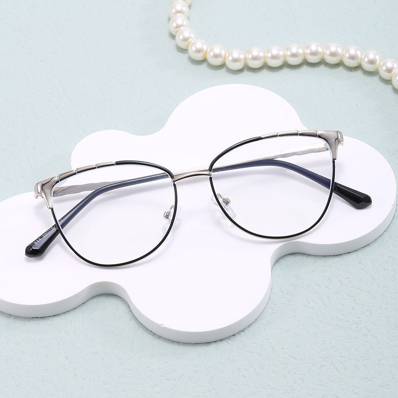 Ladies Cat-Eye Glasses with Fine Metal Accents Bowlift