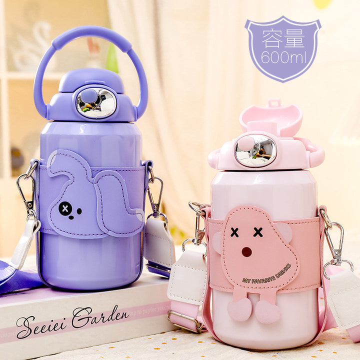 Women's Insulated Drinking Bottle with Practical Carrying System and Cute Design Bowlift