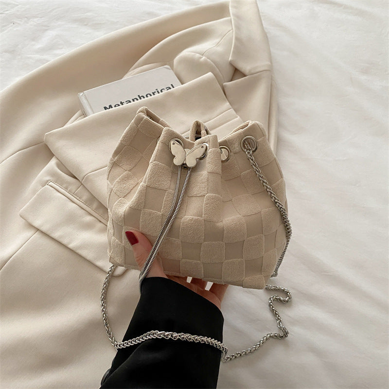 Elegant Woven Drawstring Mini Handbag Bowlift