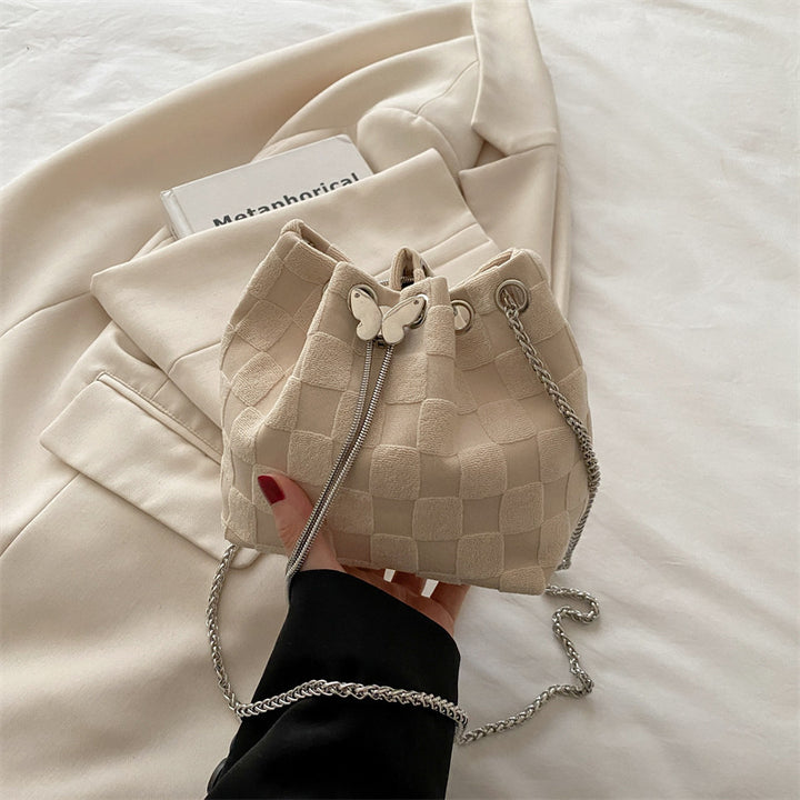 Elegant Woven Drawstring Mini Handbag Bowlift