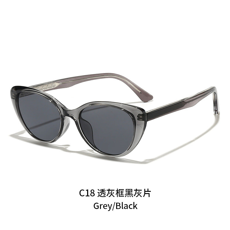 Women's Cat-Eye Sunglasses with Transparent Frame and UV Protection Bowlift