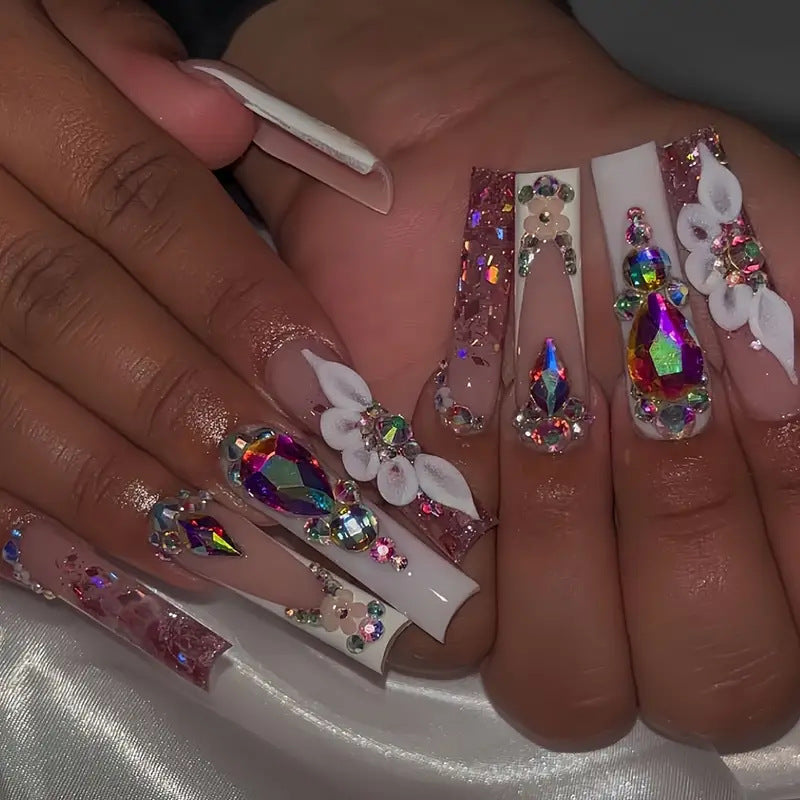 Glamorous Decorative Acrylic Press-On Nails Bowlift